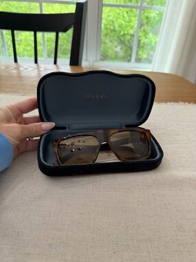 Gucci Men's Tortoiseshell Brown Gradient Square Sunglasses